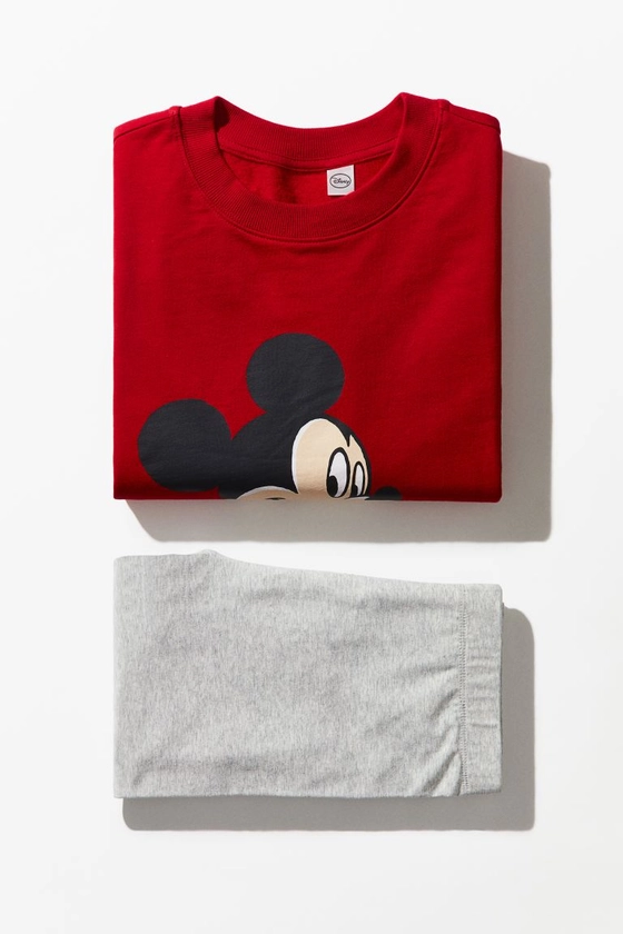 Printed pyjamas - Red/Mickey Mouse - Ladies | H&M GB