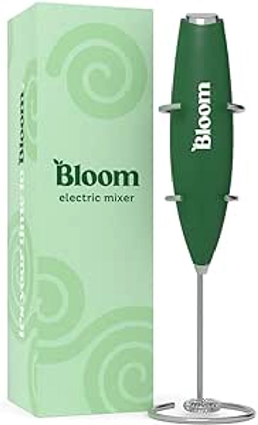 Amazon.com: Bloom Nutrition Milk Frother, Hand Mixer, Electric, Handheld Drink Stirrer, Frothing Wand, Foam Maker for Coffee, Matcha, Protein, Greens, Stainless Steel, Battery Operated, Includes Whisk Stand: Home & Kitchen