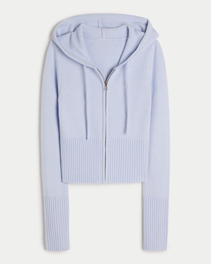 Women's Gilly Hicks Sweater-Knit Zip-Up Hoodie | Women's Tops | HollisterCo.com