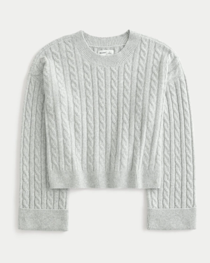 Women's Hollister Comfy Cloud Cable-Knit Sweater | Women's Tops | HollisterCo.com