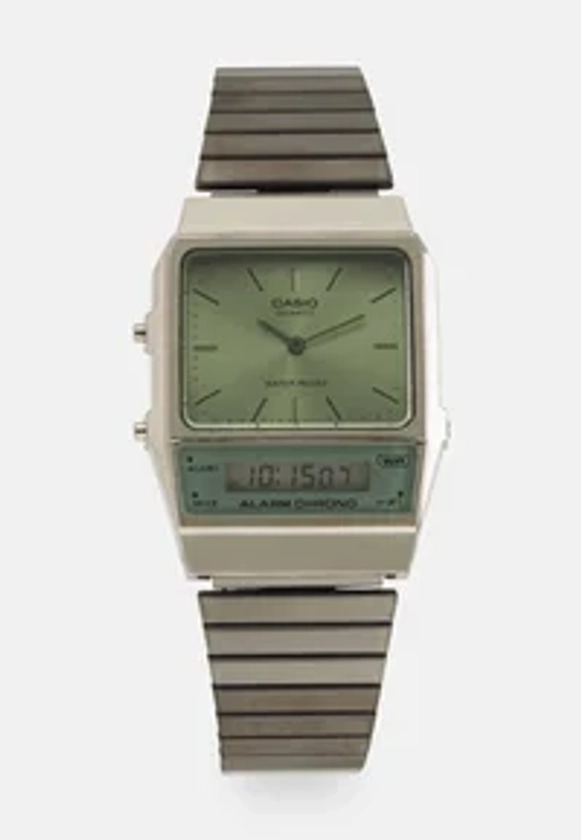 Casio UNISEX - Montre à affichage digital - gunmetal/green/argenté - ZALANDO.FR