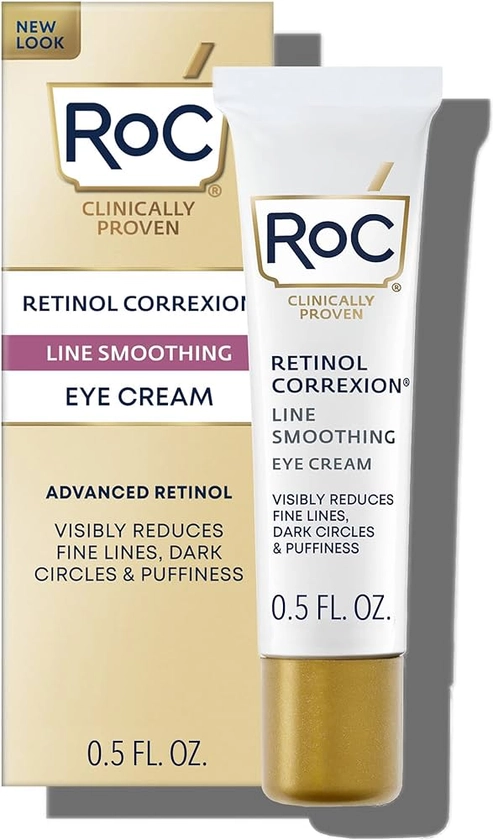 Amazon.com: RoC Retinol Correxion Under Eye Cream for Dark Circles & Puffiness, Daily Wrinkle Cream, Anti Aging Line Smoothing Skin Care Treatment for Women and Men, 0.5 oz (Packaging May Vary) : Beauty & Personal Care