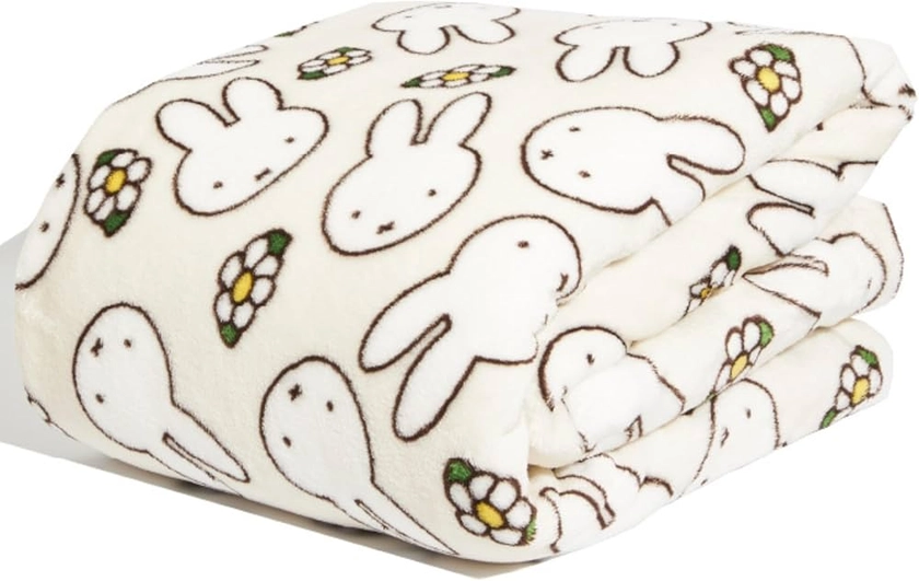 Skinnydip Miffy Fleece Blanket - Luxuriously Soft and Cozy, Premium Quality, Generously Sized 130x150cm Throw for Bed, Couch, or Sofa - Easy-Care, Stylish Gift, Comfort for Kids, Teens, and Adults