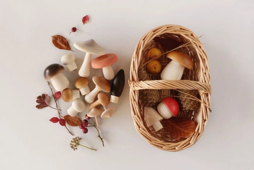 Wooden Forest Mushroom Basket
