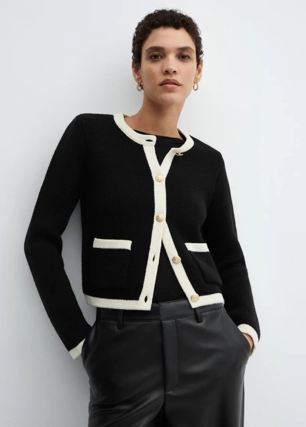 Knitted buttoned jacket - Woman | Mango Canada
