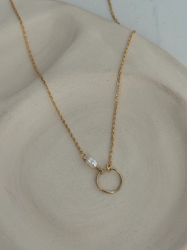 Collier cercle et perle Abigaël - Babouchka Bijoux - Reims