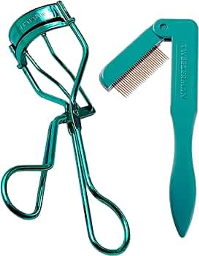 TWEEZERMAN Lashes Set Including Eyelash Curler and Eyelash Comb Christmas Gift Set in Majestic Turquoise Limited Edition