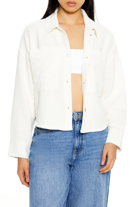 Corduroy Cropped Shacket | Forever 21