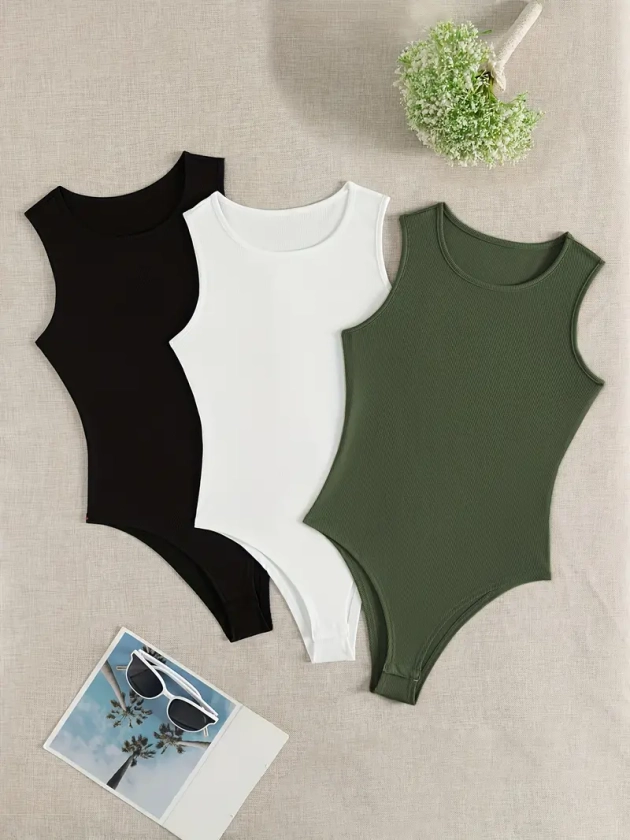 Bodysuit Met 3 Stuks Mouwloze - Temu Belgium