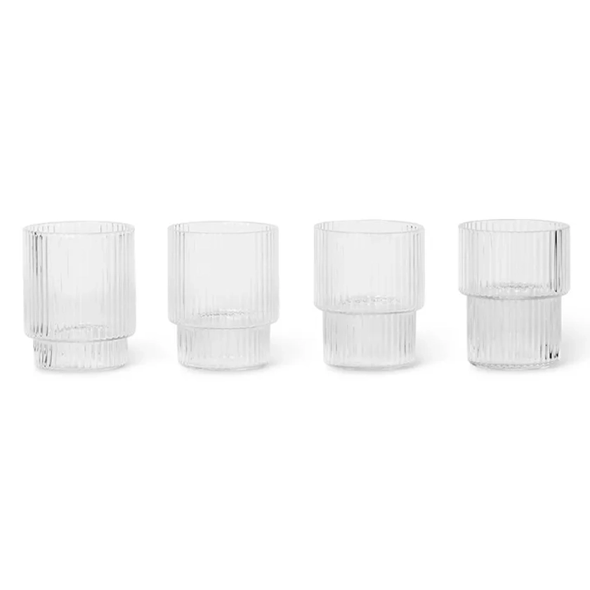 Ripple espresso-glass 6 cl 4-pack, Clear