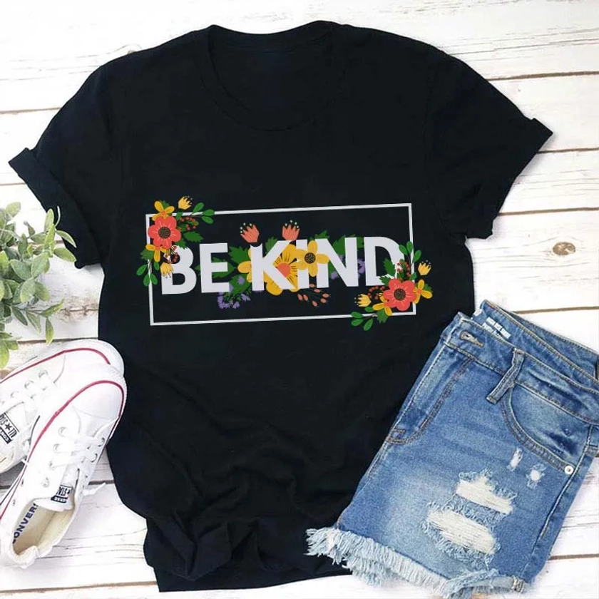 Floral Be Kind Teacher T-Shirt