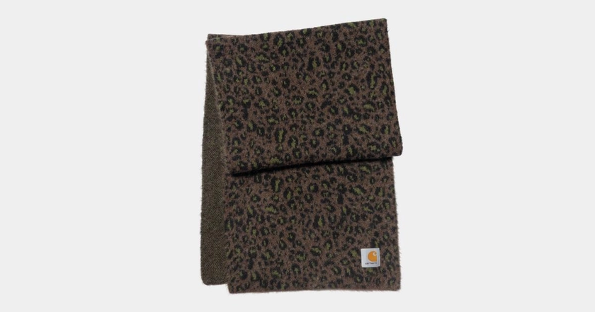 Carhartt WIP Palmer Scarf, Camo Leo Jacquard, Tamarind | Boutique officielle en Ligne