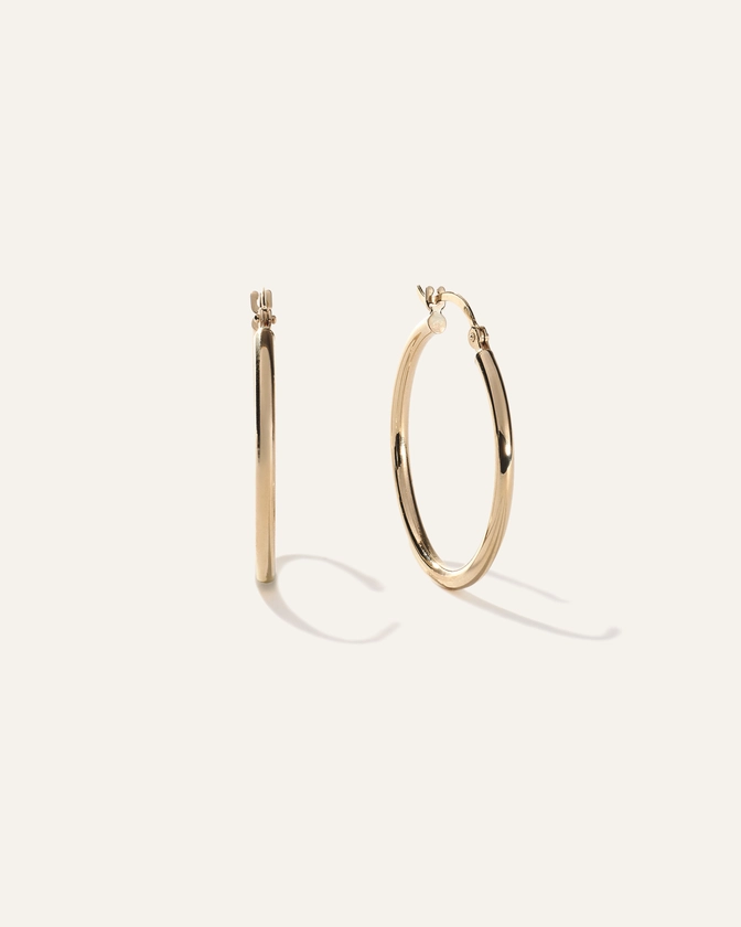 14K Gold 2mm Tube Hoops