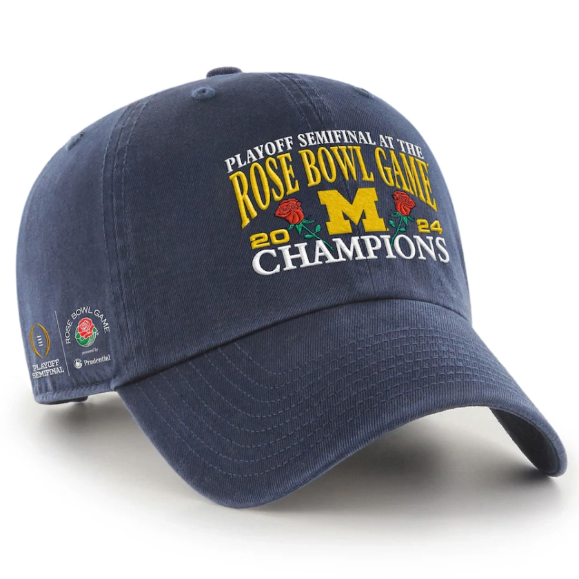 Michigan Wolverines '47 College Football Playoff 2024 Rose Bowl Champions Clean Up Adjustable Hat - Navy