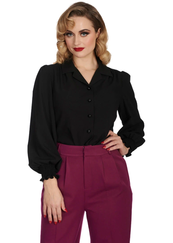 Banned Bonnie 40's Blouse Black