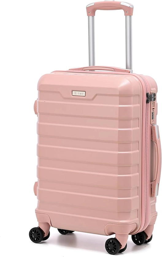 RMW Suitcase Large Medium Cabin Size | Hard Shell | Lightweight | 4 Dual Spinner Wheels | Trolley Luggage Suitcase | Hold Check in Luggage | TSA Combination Lock (Pink, Large 28")