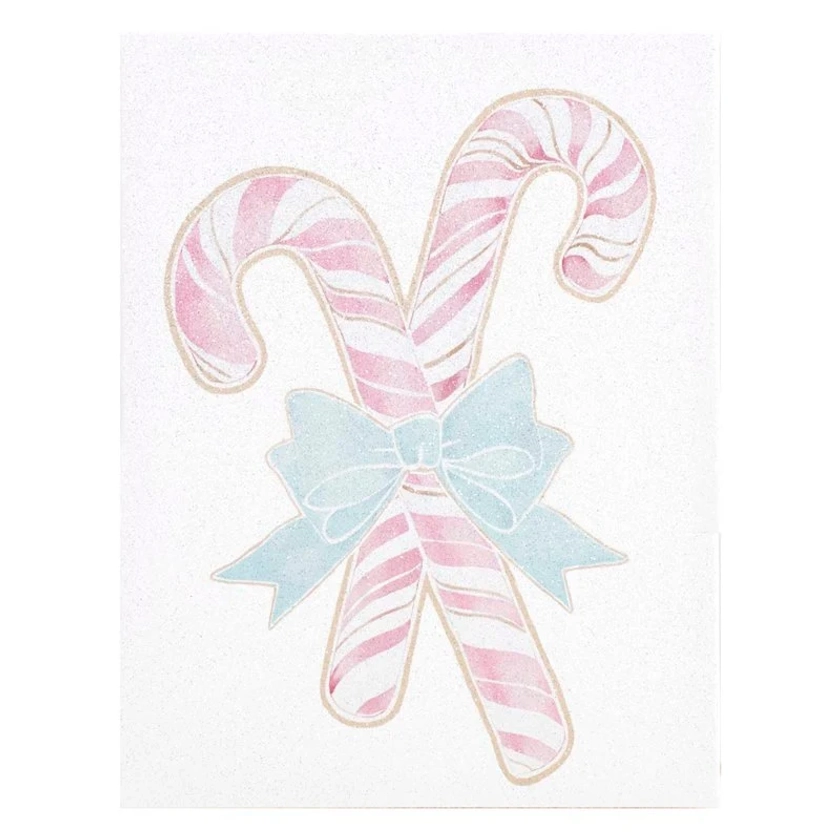 Mrs. Claus' Bakery Glitter Candy Canes Wall Art, 11X14