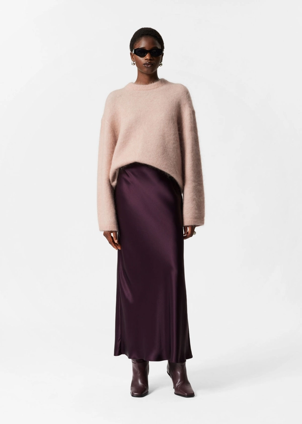 Jupe longue en satin - Violet - Maxi skirts - & Other Stories FR