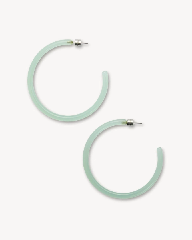 Machete Large Hoop Earrings in Sea Glass