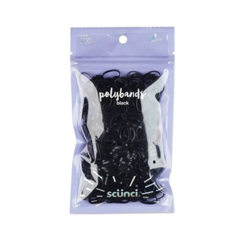 scünci Kids Polyband Rubber Hair Ties - Black - 500pcs