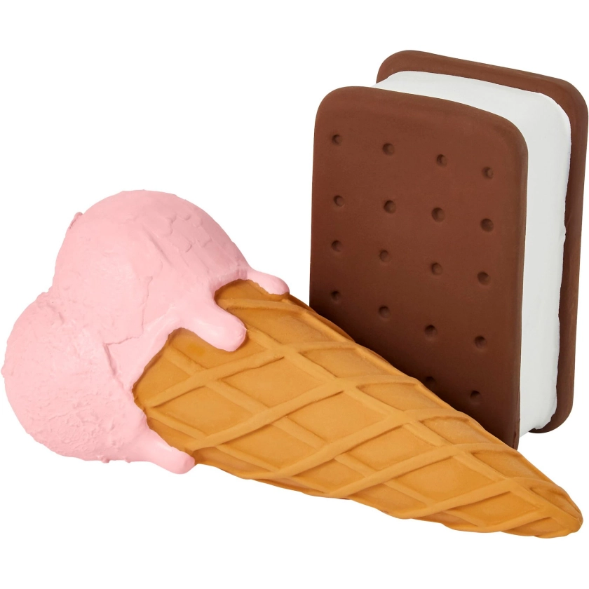 Frisco Ice Cream Sandwich & Ice Cream Cone Latex Squeaky Dog Toy