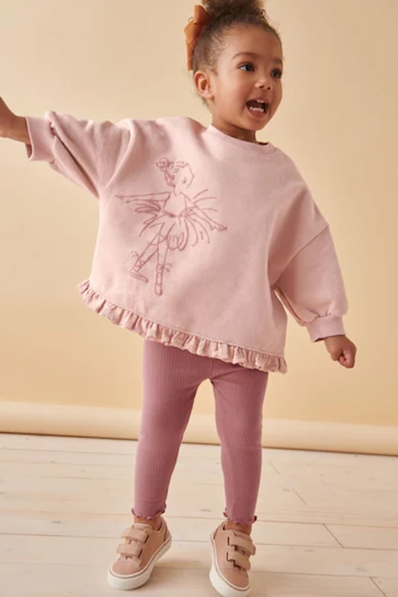 Pink Frill Hem Sweater & Leggings Set (3mths-7yrs)