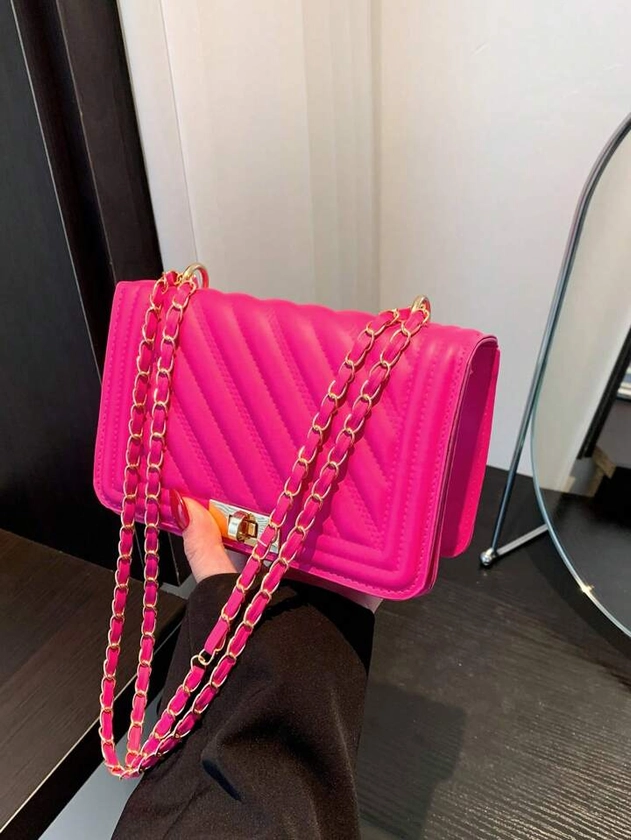 Mini Quilted Chain Crossbody Bag