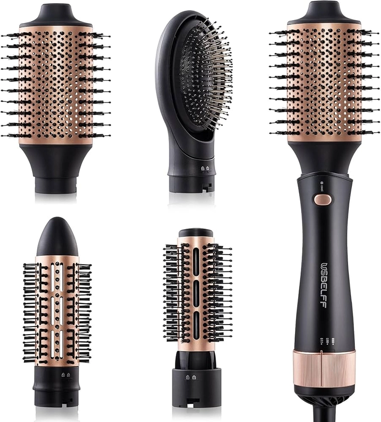 Amazon.com : Hair Blow Dryer Brush Set - Versatile Detachable Negative Ion Styler Kit, Ceramic Barrel Hot Air Brush Tools for Volumer, Dry, Slightly Curly, for Women Middle to Long Hair : Beauty & Personal Care