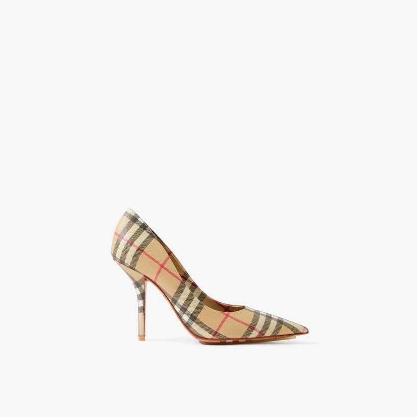 Vintage Check Point-toe Pumps in Archive Beige - Women | Burberry® Official