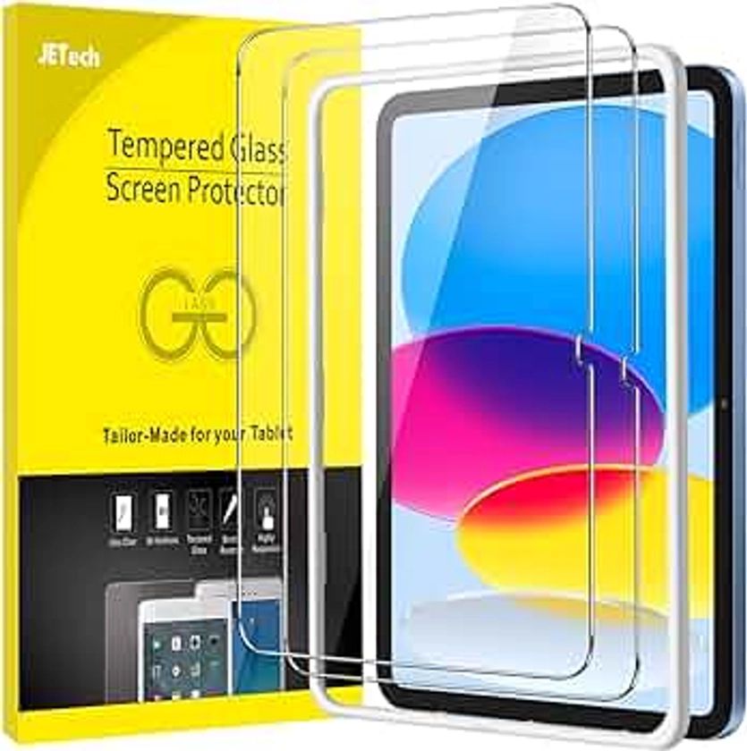 JETech Screen Protector for iPad 10 (10.9-Inch, 2022 Model, 10th Generation) with Easy Installation Frame, Tempered Glass Film, HD Clear, 2-Pack