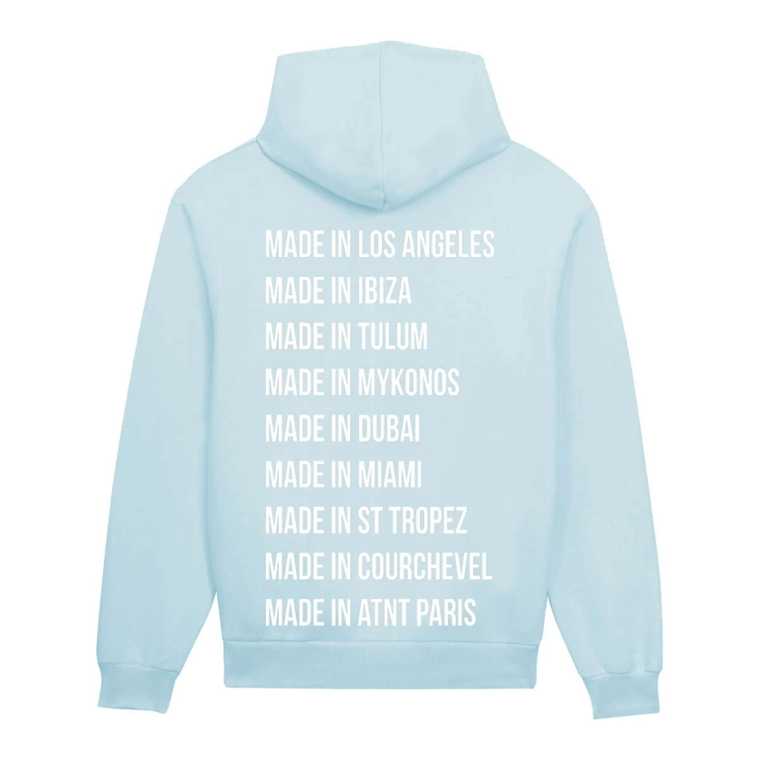 Sweat Capuche Bleu ciel Made in