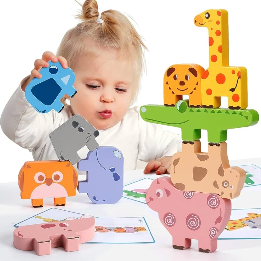 Amazon.com: Montessori Toys for 2 3 4 Year Old, 10pcs Wooden Animal Blocks Sorting & Stacking Toys for 2-4 Year Old Toddlers Girl Boy Gifts, Kids Preschool Educational Toys Fine Motor Skills Learning Games : Toys & Games