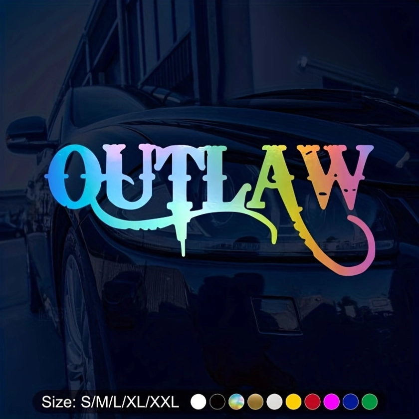 Hot LARGE OUTLAW Car Stickers Car Styling Decoration Laptop Stickers Waterproof Vinyl Decal