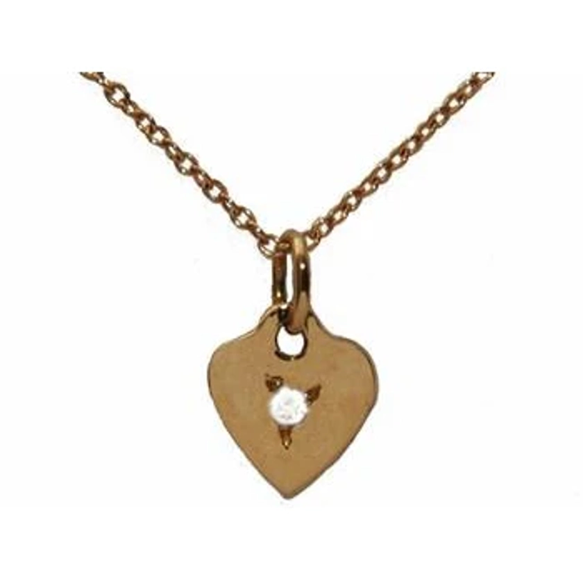 Heart with Center Stone Necklace