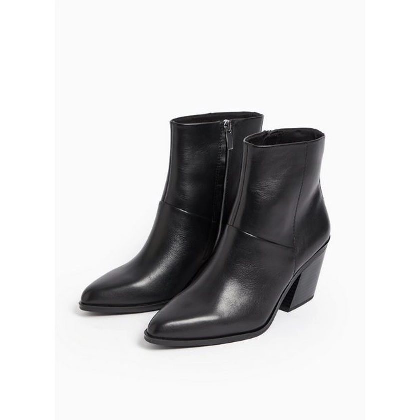 Buy Black Leather Western Ankle Boots 8 | Boots | Tu