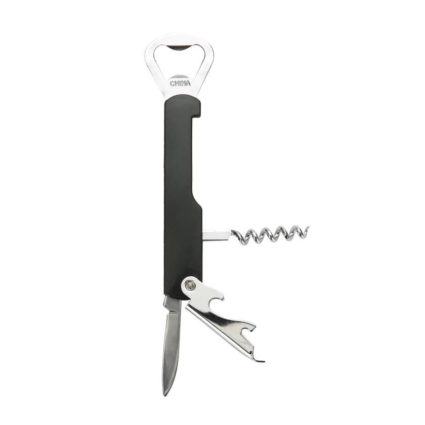 Mainstays Stainless Steel Black Plastic Waiters Corkscrew Bottle Opener