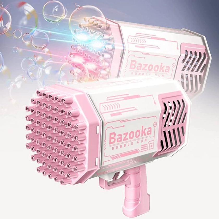 QINGBAO Upgraded Bubble Machine Guns, Bubble Makers with Lights, 69 Holes Bubbles Machine Gun for Kids, Summer Toy Outdoor Indoor Birthday Wedding Party (Pink) : Amazon.com.au: Toys & Games