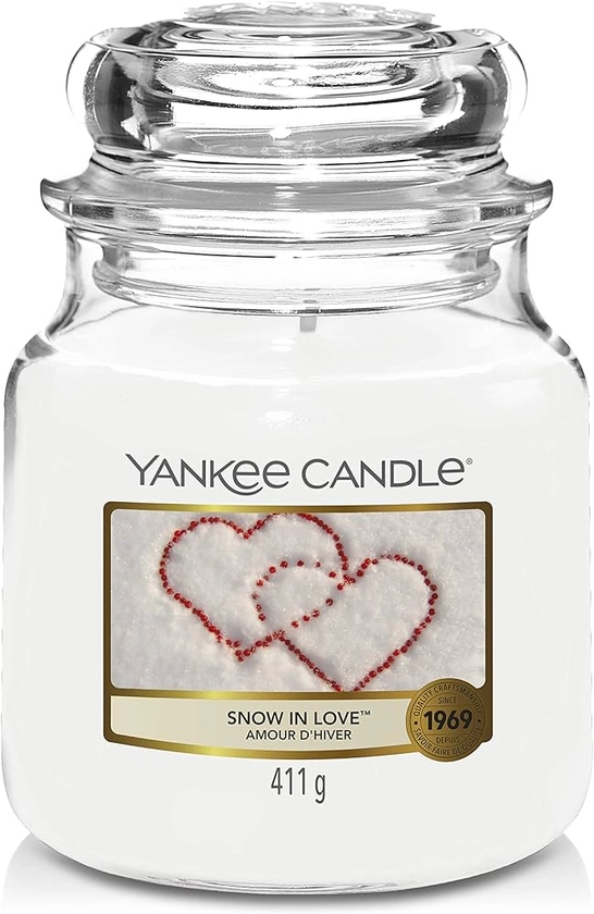 Yankee Candle Scented Candle Snow In Love Medium Jar Candle Burn Time: Up to 75 Hours