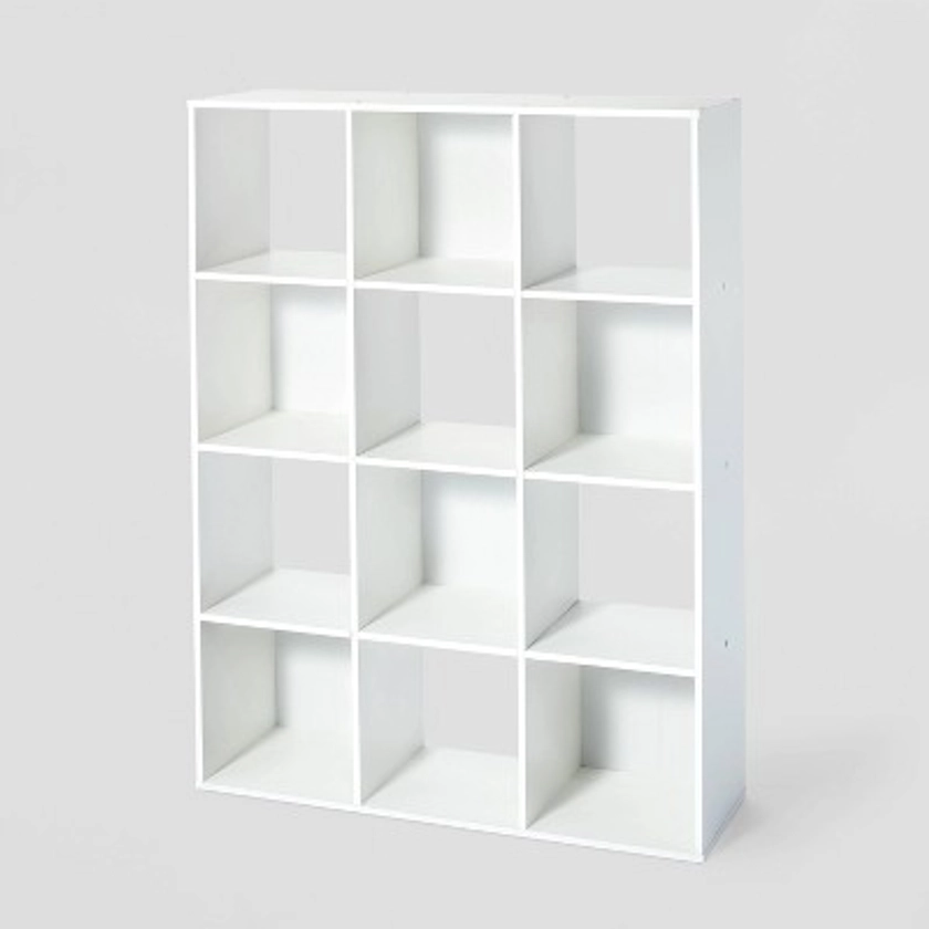11" 12Cube Organizer Shelf White - Room Essentials™: Bookshelf, Particle Board Frame, Paper Laminate Surface