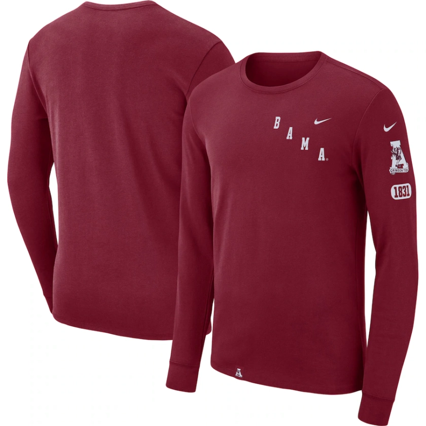 Alabama Crimson Tide Nike Repeat Logo 2-Hit Long Sleeve T-Shirt - Crimson