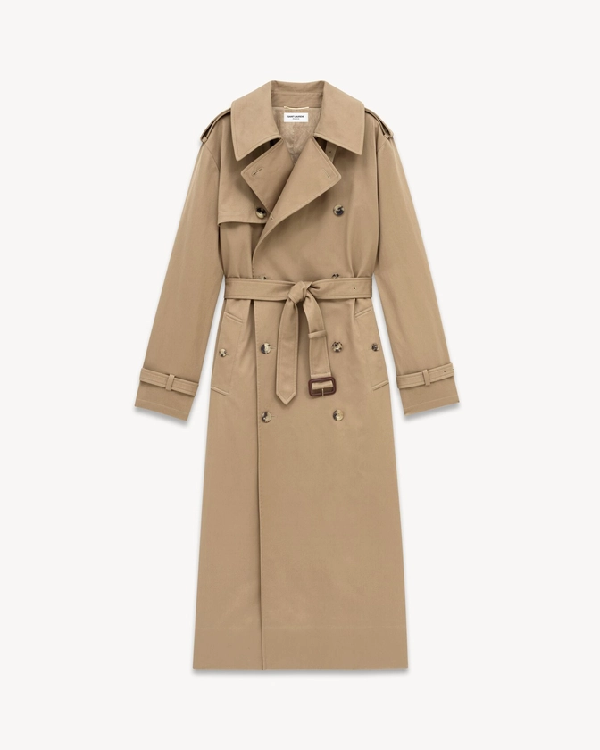 Trench Coat in Cotton Serge | Saint Laurent | YSL.com