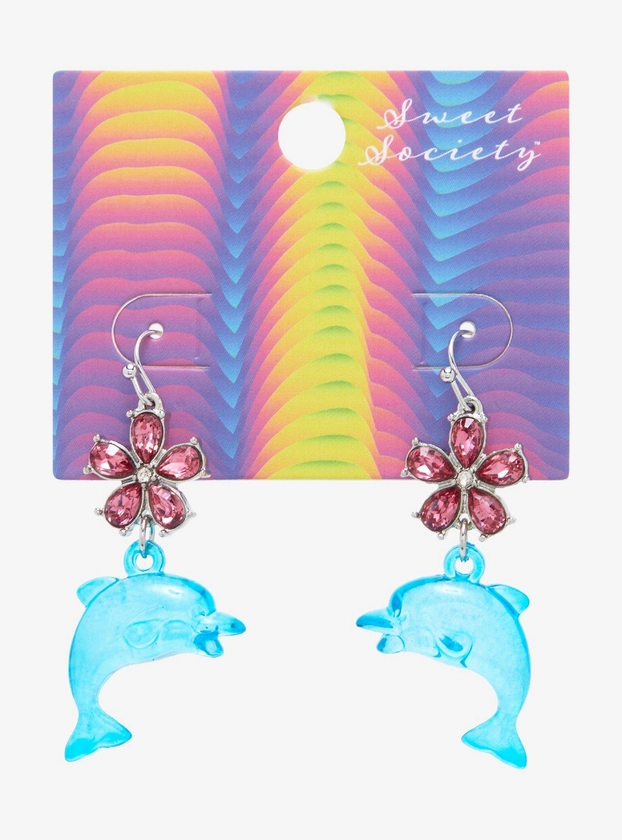Sweet Society Tropical Flower Dolphin Earrings