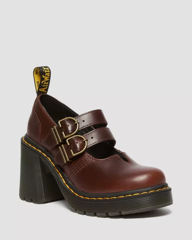 DR MARTENS Eviee Leather Mary Jane Heeled Shoes