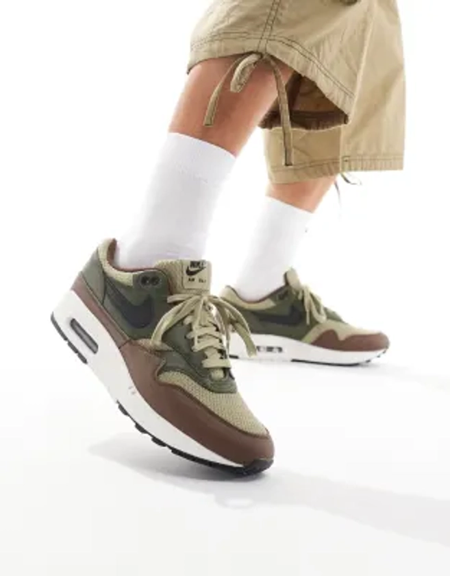 Nike - Air Max 1 Premium - Baskets - Olive et marron