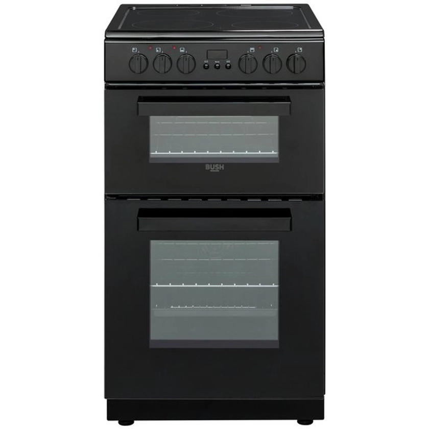 Buy Bush DHBEDC50B 50cm Double Oven Electric Cooker - Black | Freestanding cookers | Argos