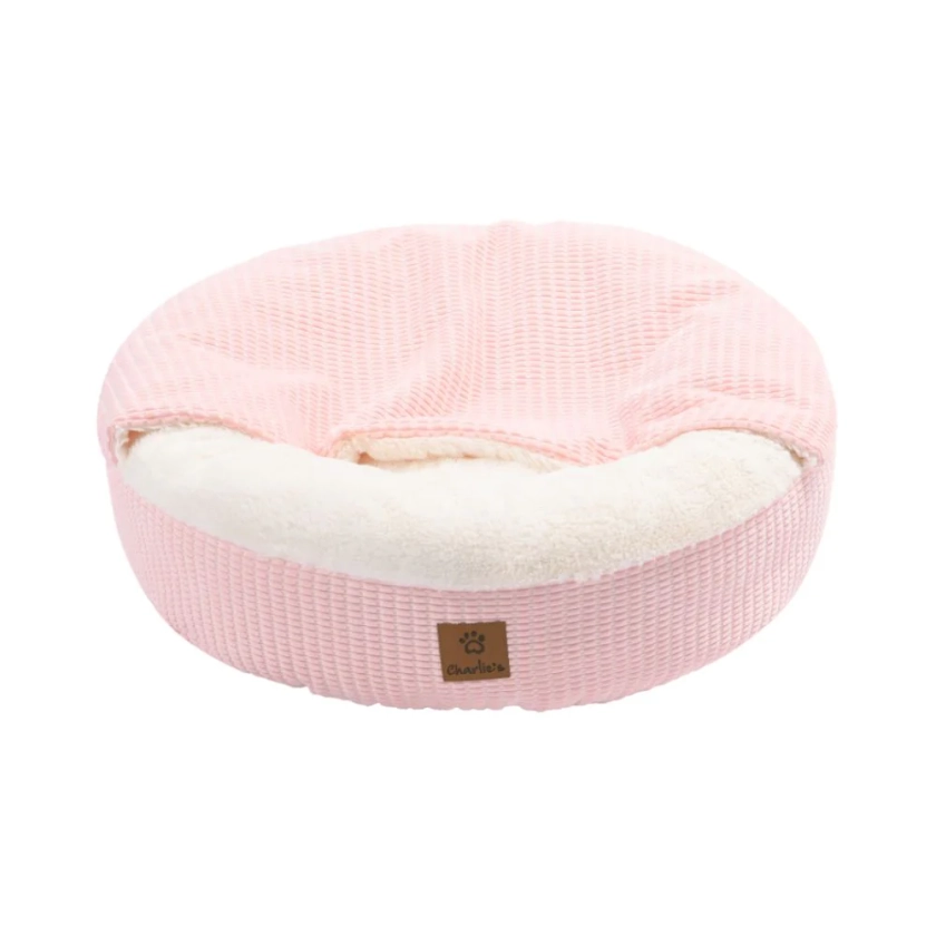 Charlie's Snookie Hooded Calming Dog Bed Pink - MyHouse