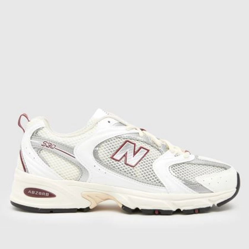 New Balance530 trainers in white & red