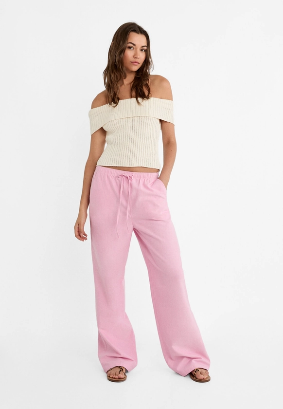 Flowing Oxford trousers - Women's Trousers | Stradivarius France