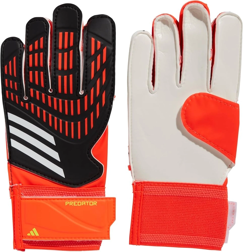 Amazon.com : adidas Unisex-Kids Training Predator Goalie Gloves, Black/Solar Red/Solar Yellow, 7 : Sports & Outdoors