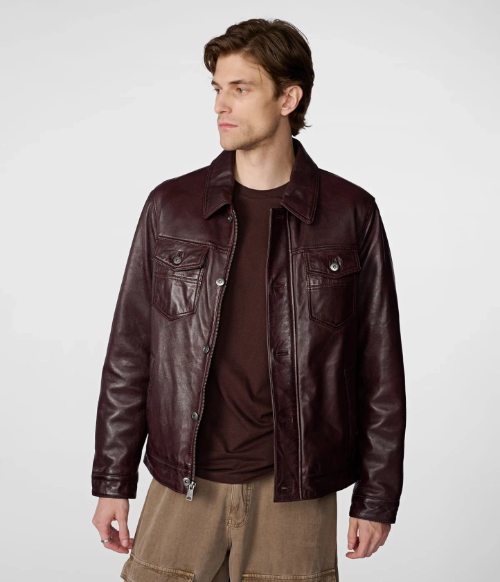 Kyle Leather Trucker Jacket